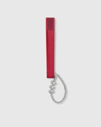 Open camellia STICKYZOO folding hand fan with semi-transparent chiffon panel