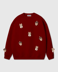 REINDEER & ACORN PLUSH SWEATSHIRT