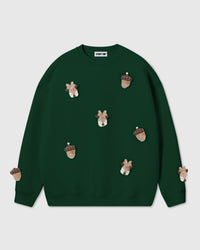 REINDEER & ACORN PLUSH SWEATSHIRT