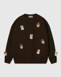 REINDEER & ACORN PLUSH SWEATSHIRT