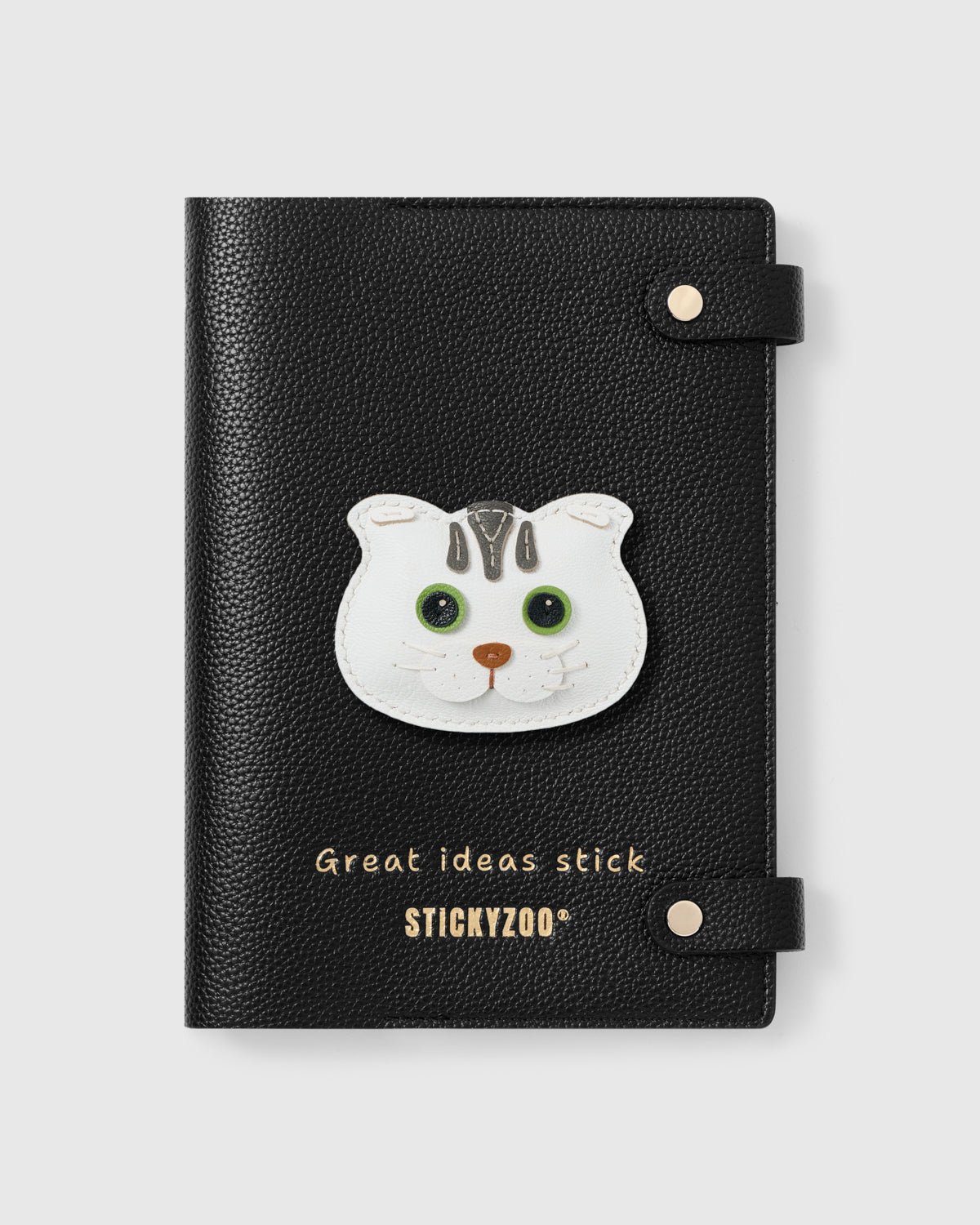 WHITE CAT GREEN EYES NOTEBOOK