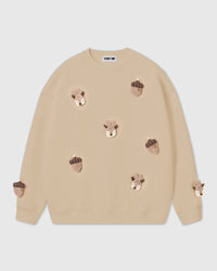 REINDEER & ACORN PLUSH SWEATSHIRT