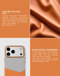 WALLET PHONE CASE — GREY ORANGE
