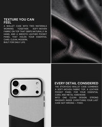 WALLET PHONE CASE — GREY BLACK