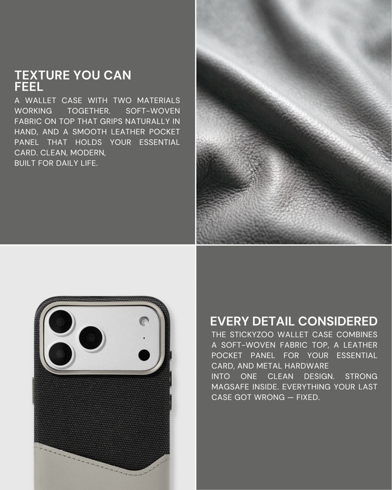 WALLET PHONE CASE — BLACK STONE