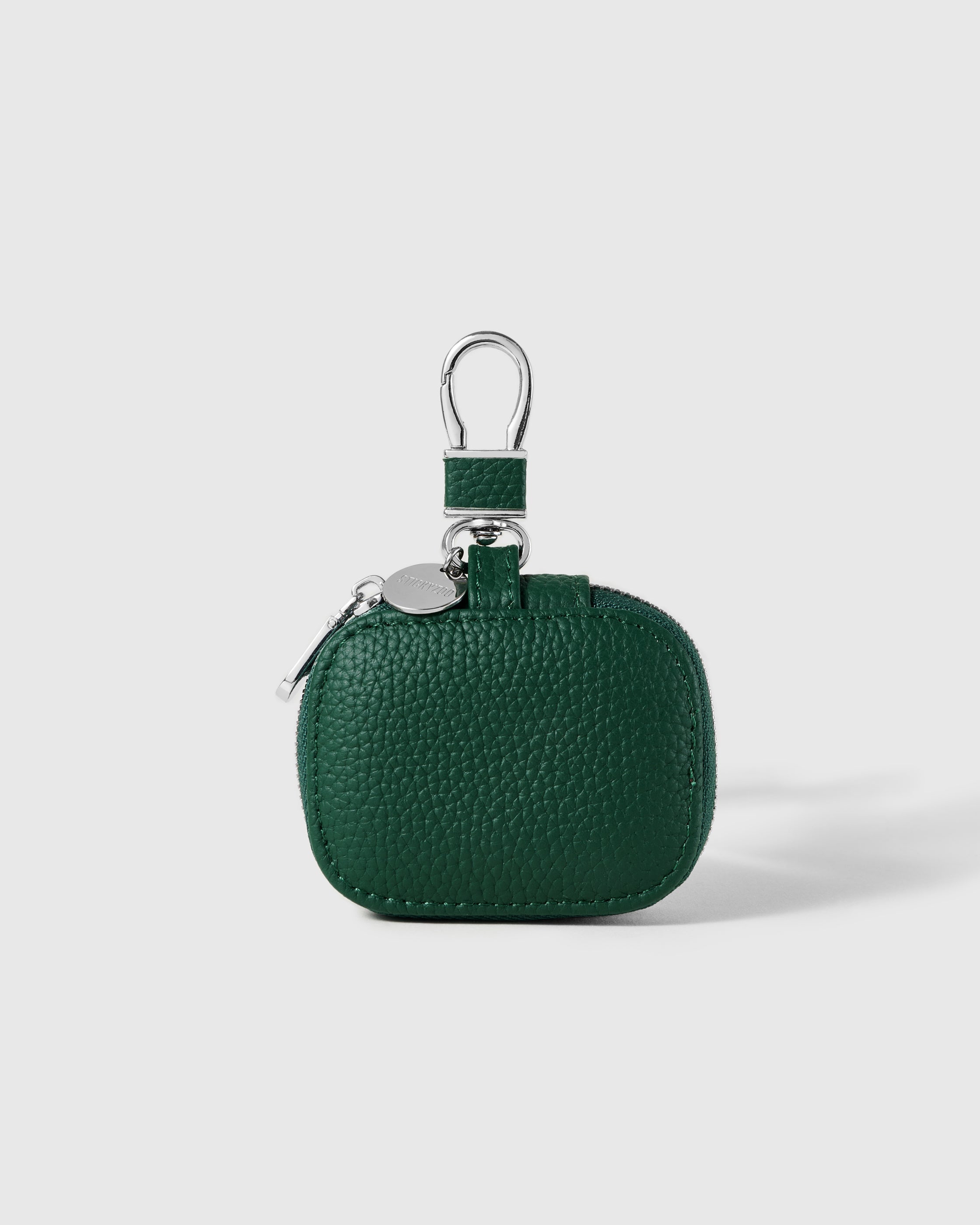 Emerald STICKYZOO Zip Clip AirPods Case with silver-tone clip