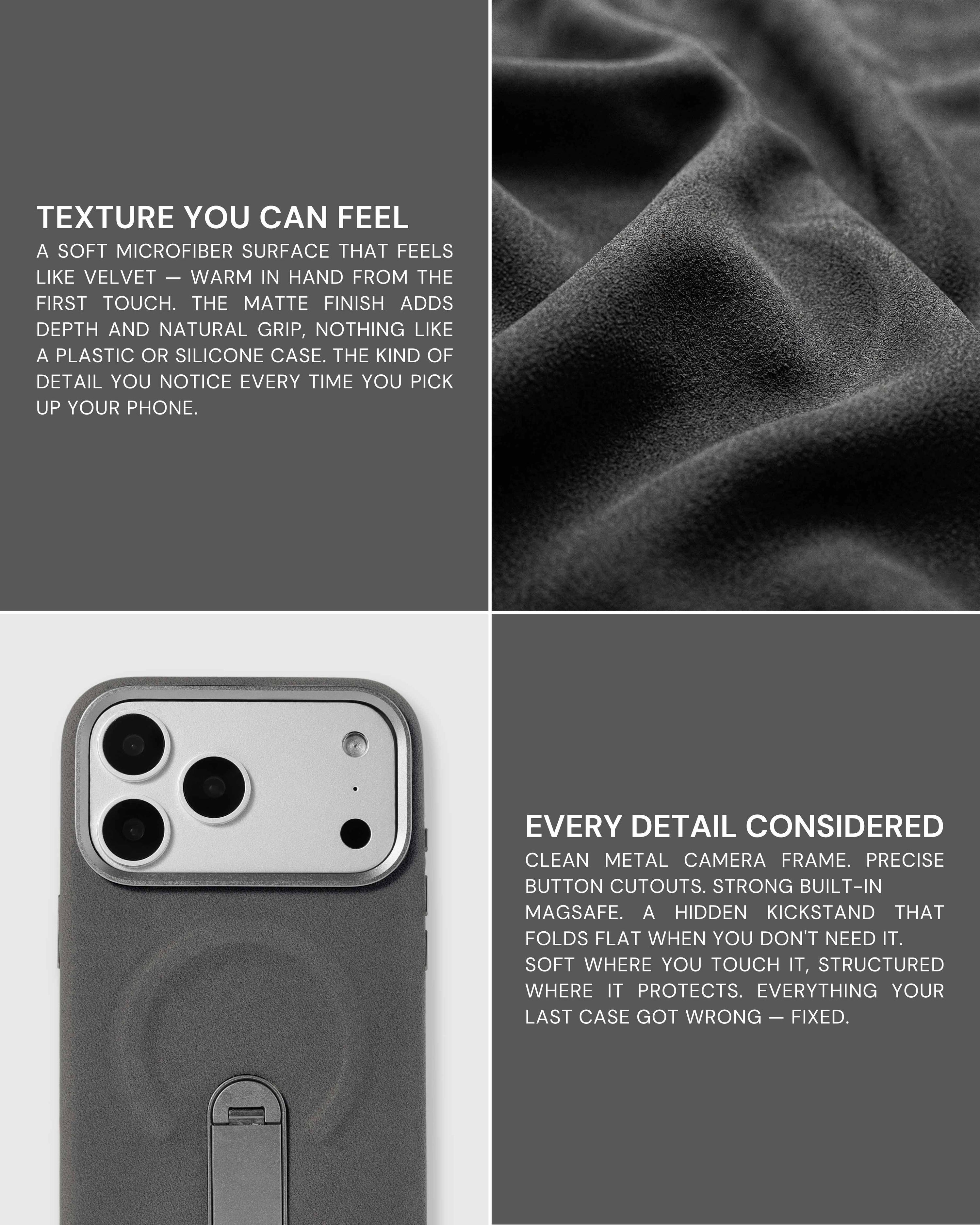 STAND PHONE CASE — GREY