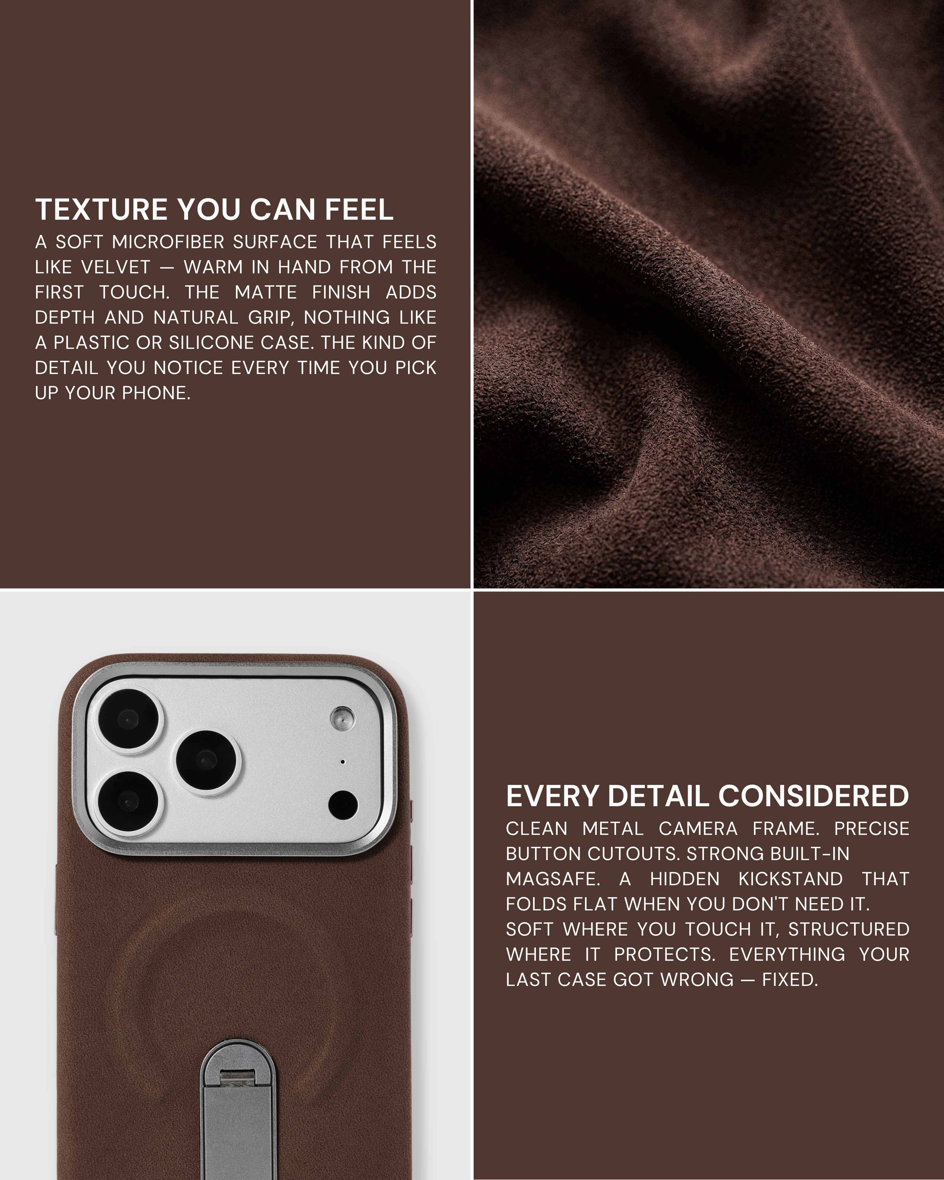 STAND PHONE CASE — BROWN