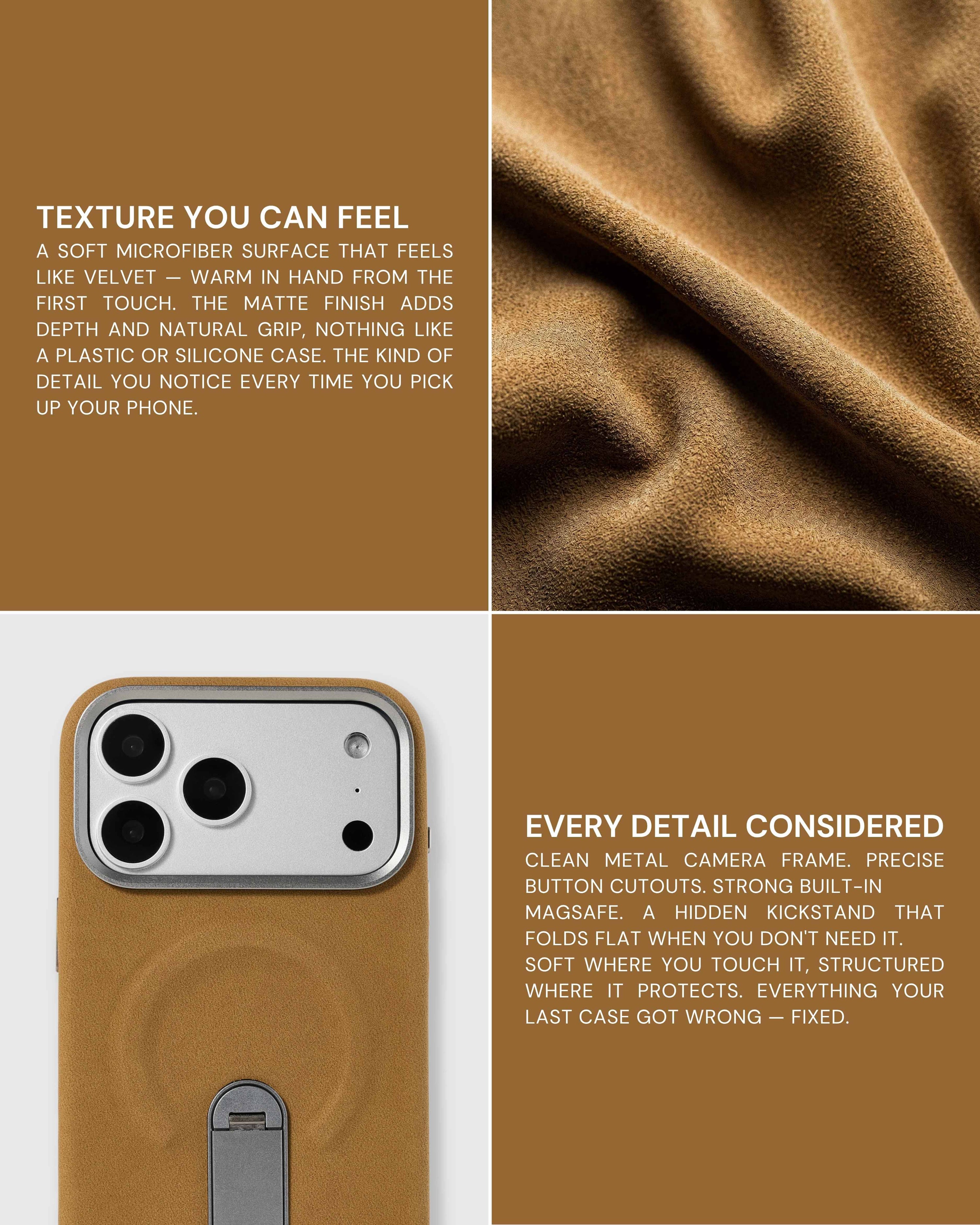 STAND PHONE CASE — TAN