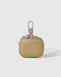 Sand STICKYZOO Zip Clip AirPods Case with silver-tone clip
