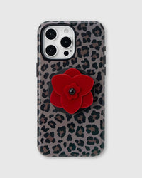 LEOPARD RED BLOOM PHONE CASE