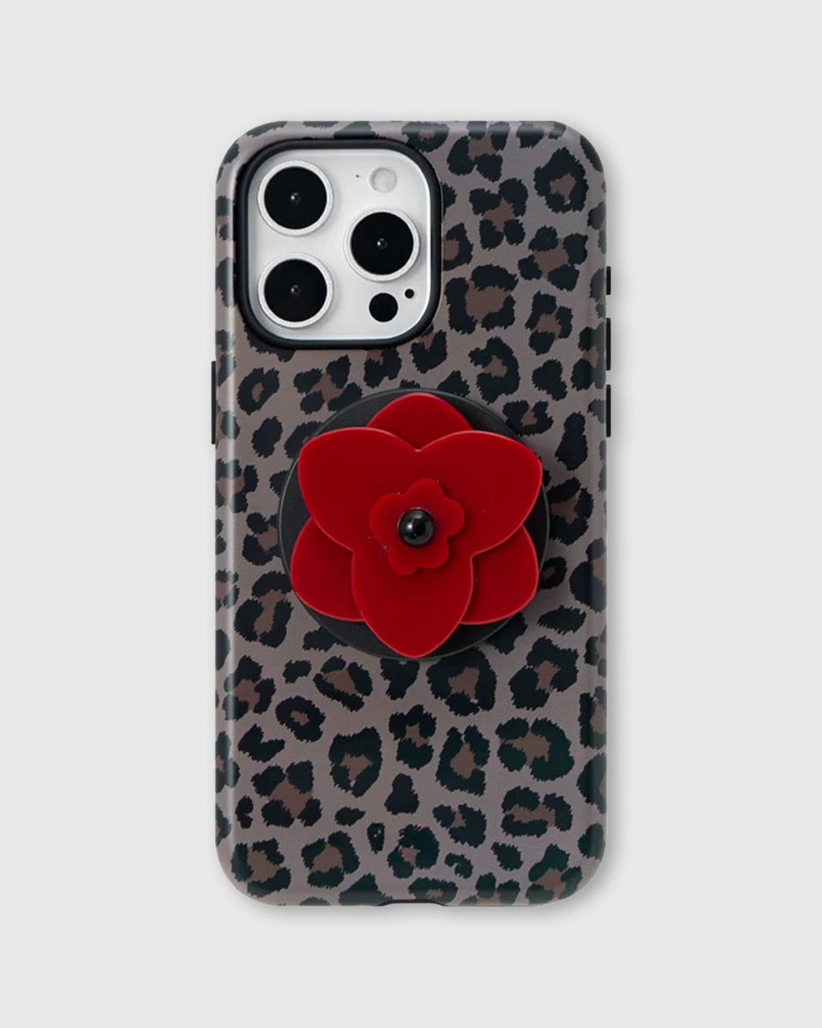 LEOPARD RED BLOOM PHONE CASE