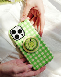 GREEN APPLE GINGHAM PHONE CASE