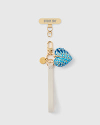 AZURE PYTHON HEART LEATHER PHONE STRAP
