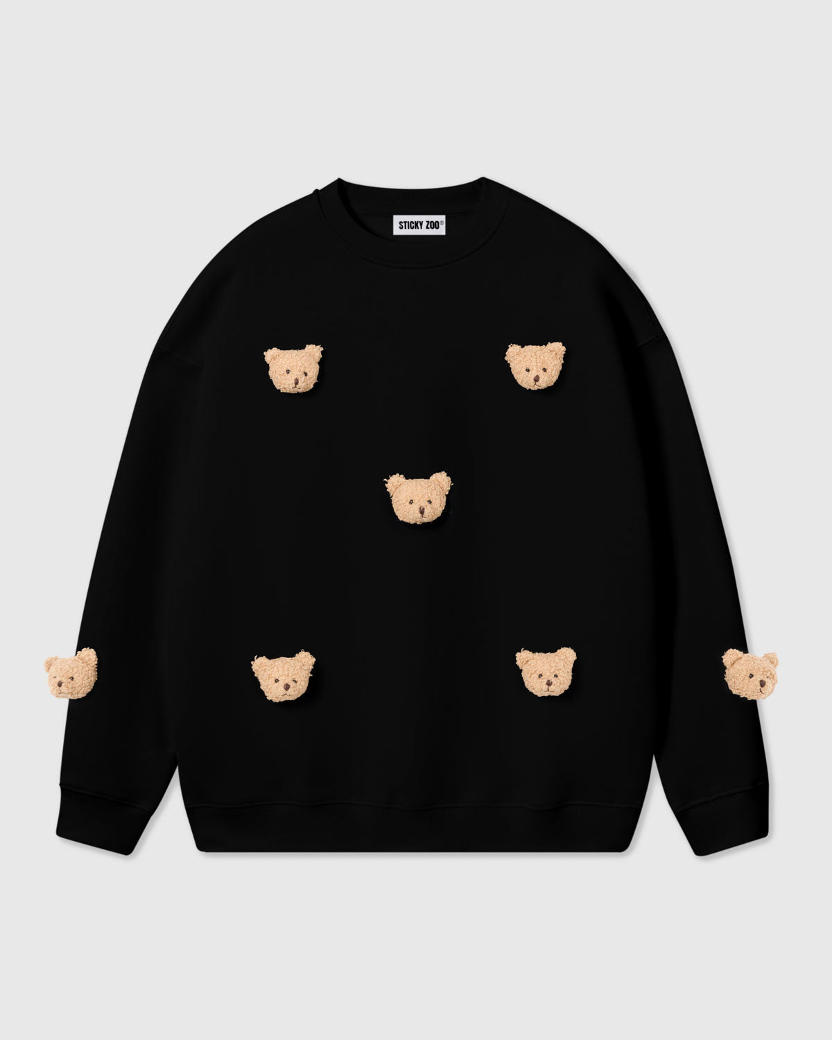 STICKYZOO Sticky Bear Sweatshirt alternate colorway with plush bear appliques