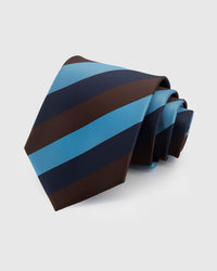 AZURE BLOCK STRIPE TIE