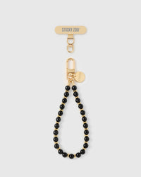 BLACK BEAD PHONE STRAP