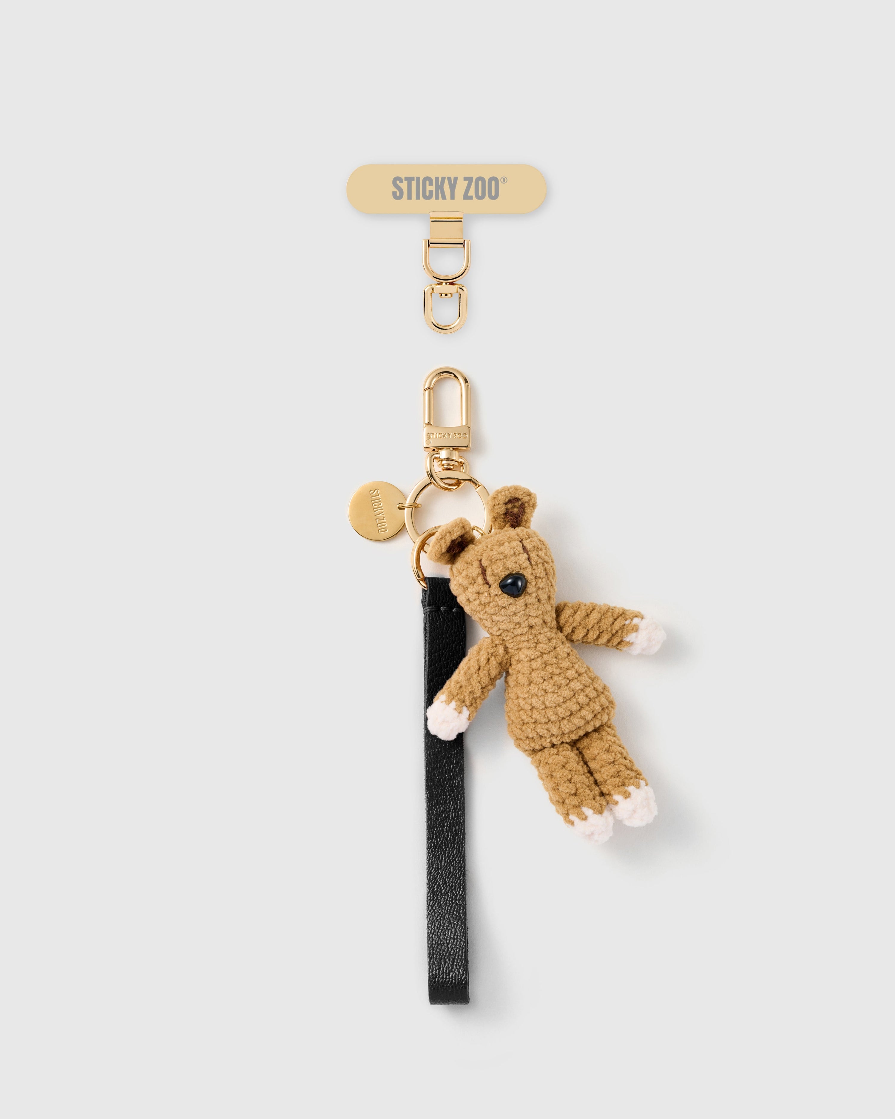 NOIR BUNNY LEATHER PHONE STRAP