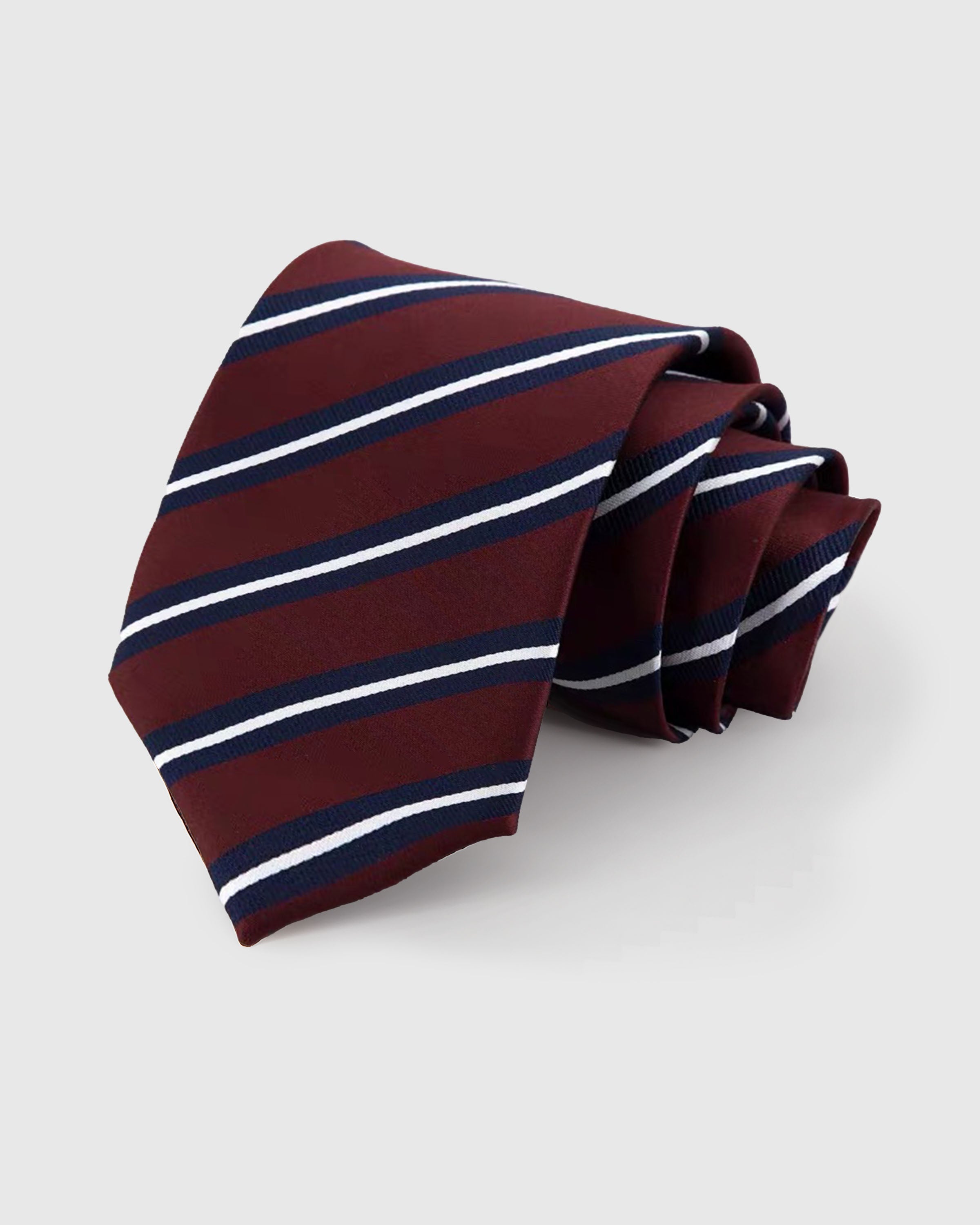 NAVY BORDEAUX STRIPE TIE
