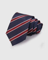 MIDNIGHT CRIMSON STRIPE TIE