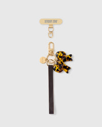 TORTOISE BOW LEATHER PHONE STRAP