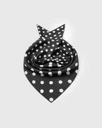 NOIR POLKA STUDY SILK SCARF