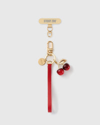 CRIMSON CHERRY LEATHER PHONE STRAP