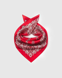 CRIMSON BANDANA SILK SCARF