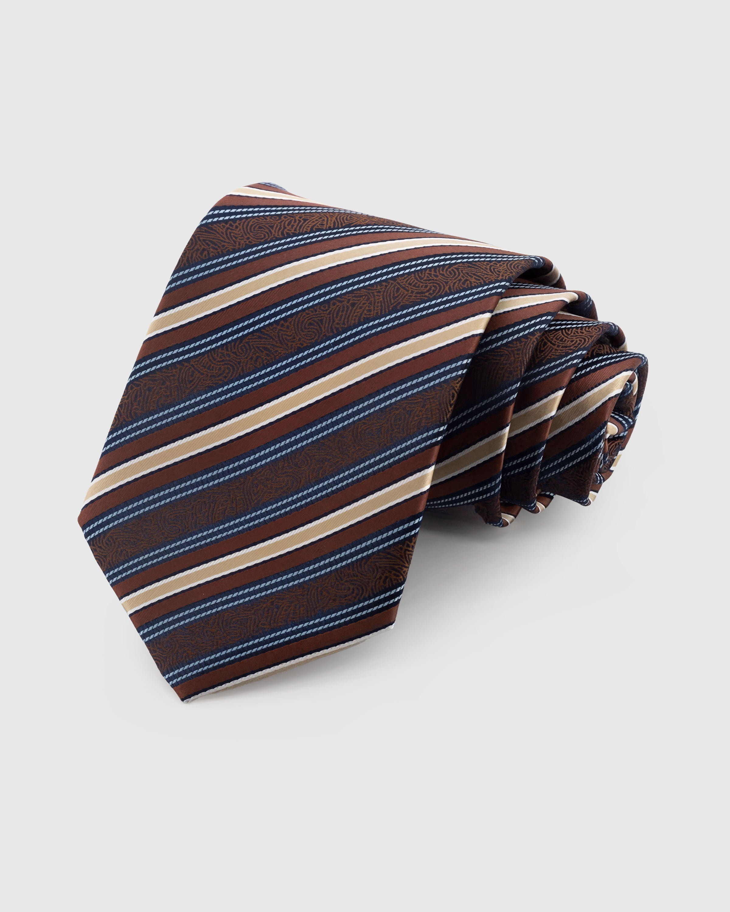 CHESTNUT PAISLEY STRIPE TIE