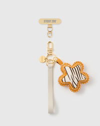 ZEBRA STAR LEATHER PHONE STRAP
