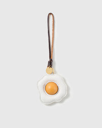 FRIED EGG LEATHER BAG CHARM