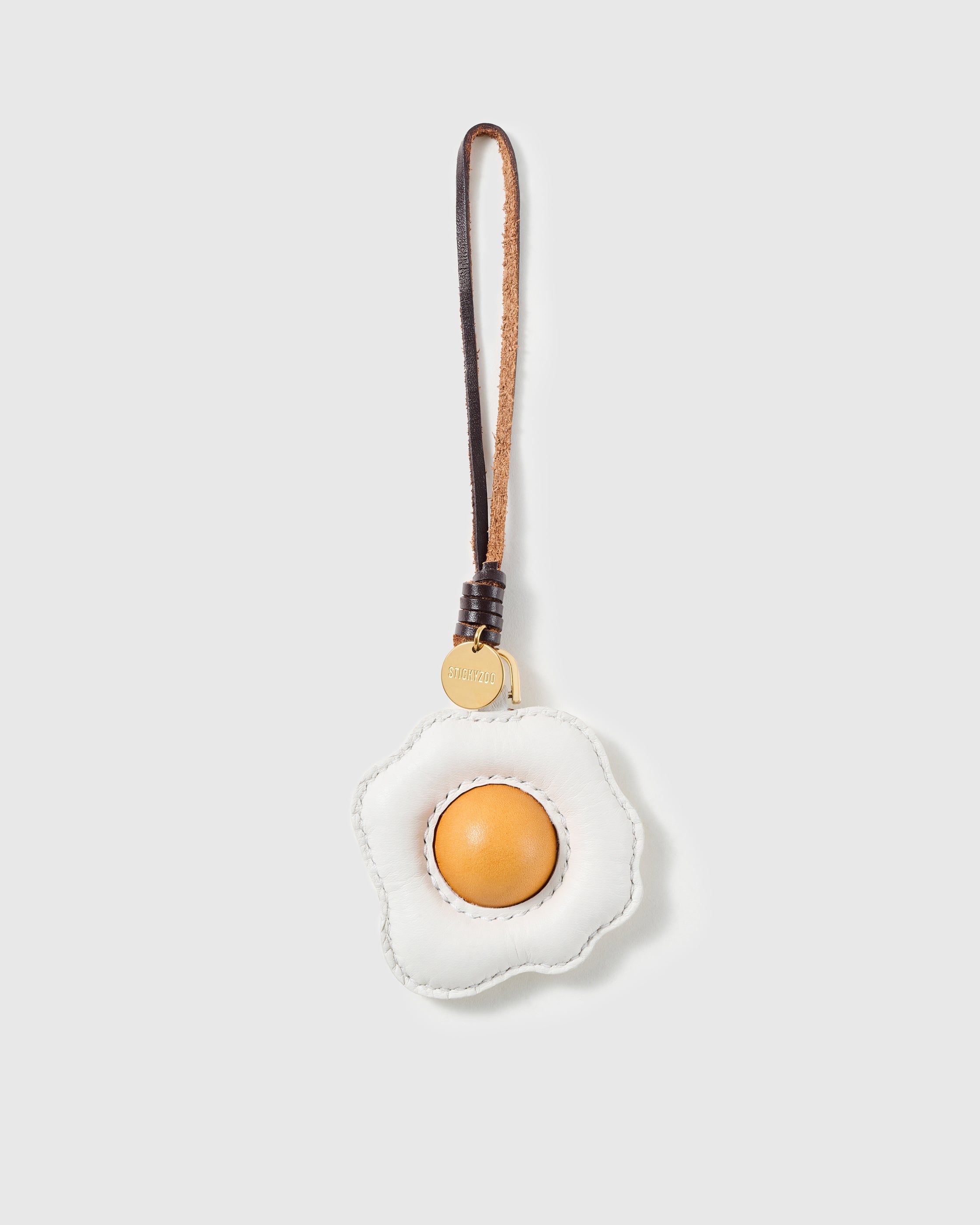 FRIED EGG LEATHER BAG CHARM
