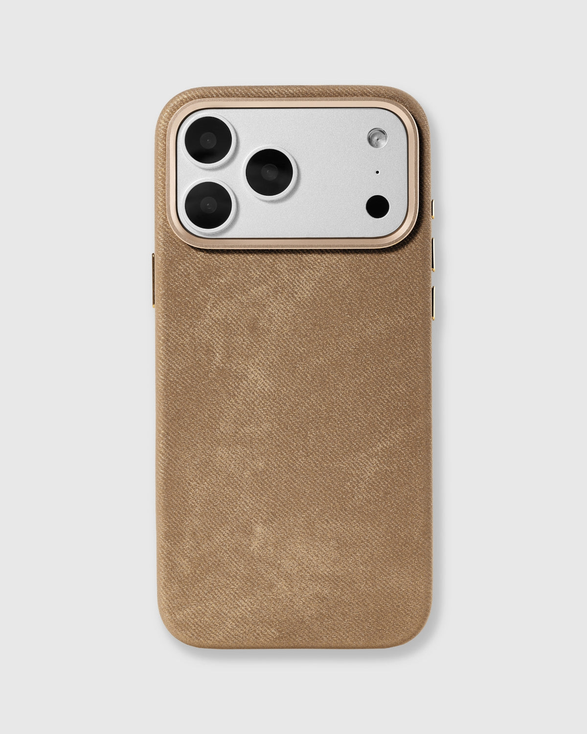 DENIM PHONE CASE — TAN