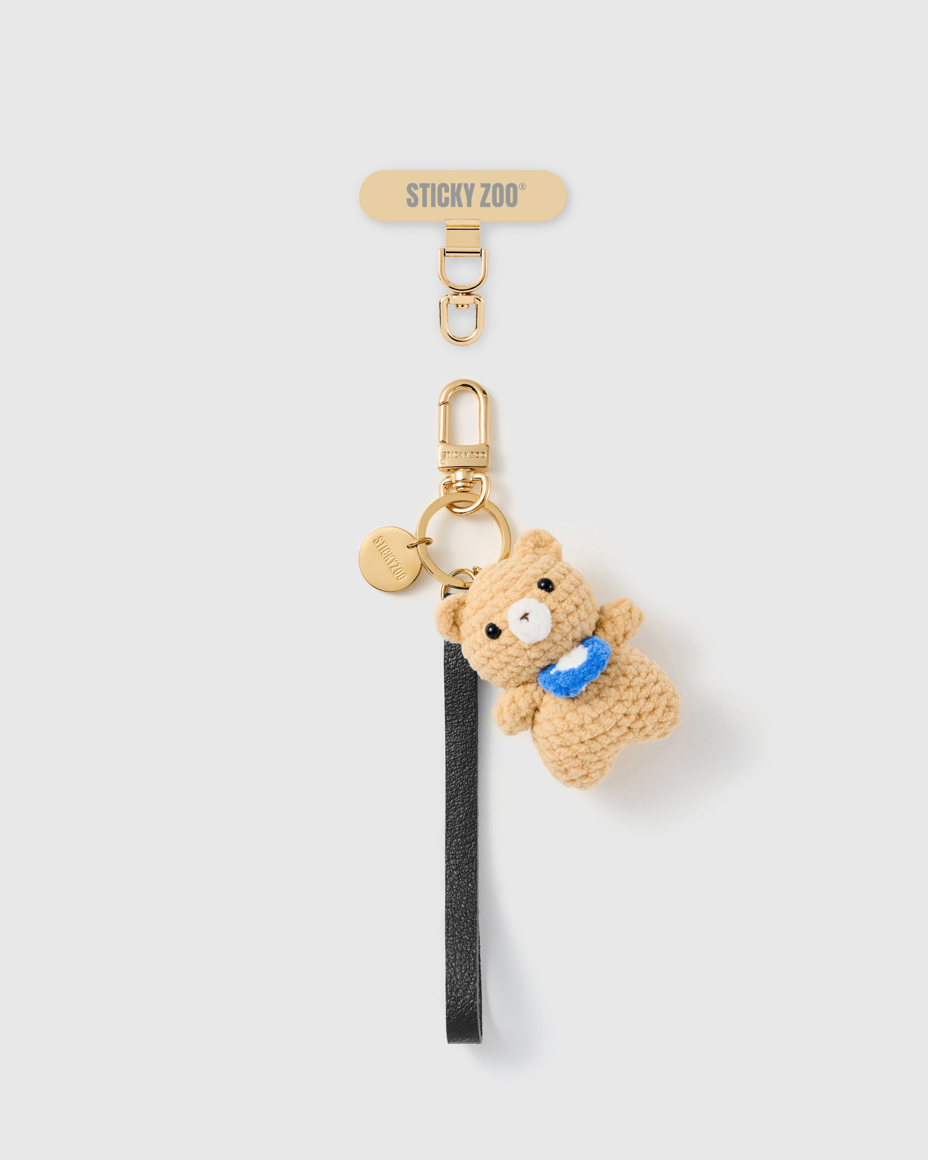 TINY TEDDY LEATHER PHONE STRAP