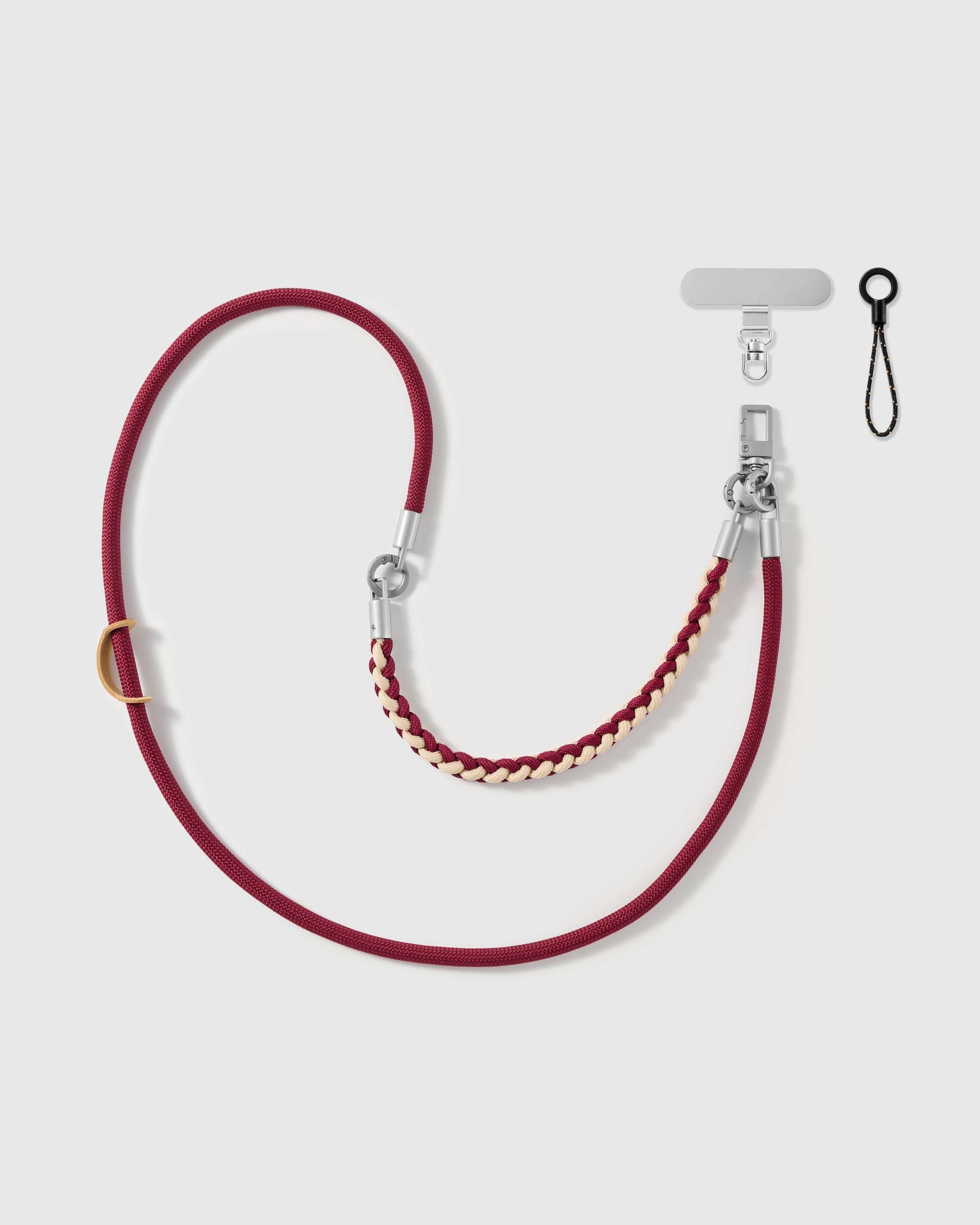 BORDEAUX BRAID CROSS-BODY PHONE STRAP