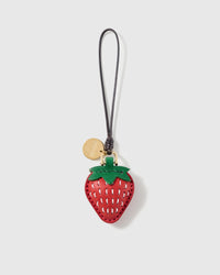STRAWBERRY LEATHER BAG CHARM