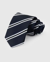 NAVY EMERALD STRIPE TIE