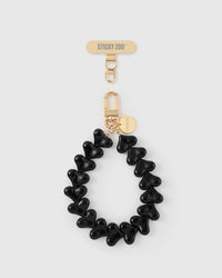 BLACK HEART PHONE STRAP