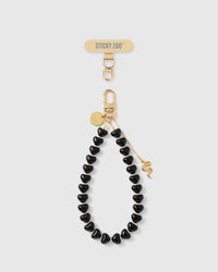 NOIR SNAKE HEART PHONE STRAP