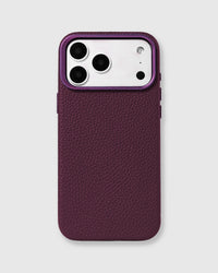 TEXTURED LEATHER CASE — BURGUNDY