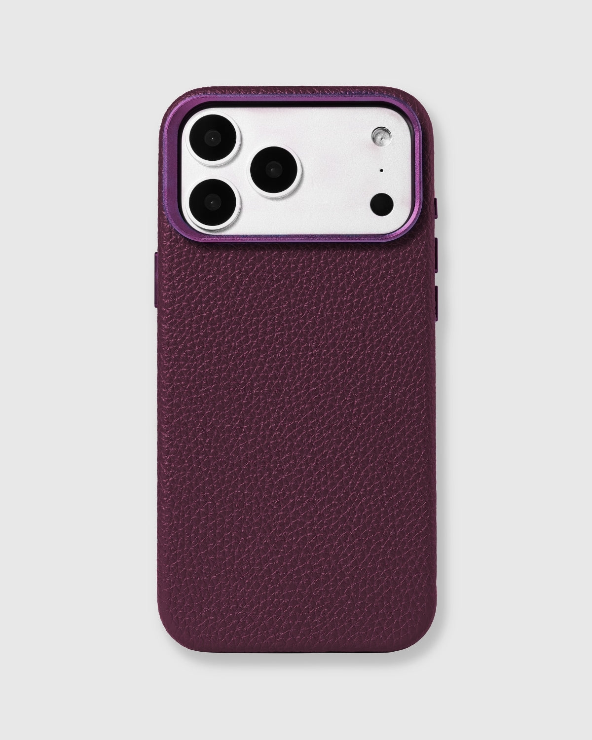 TEXTURED LEATHER CASE — BURGUNDY