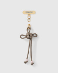 TAUPE BOW PHONE STRAP
