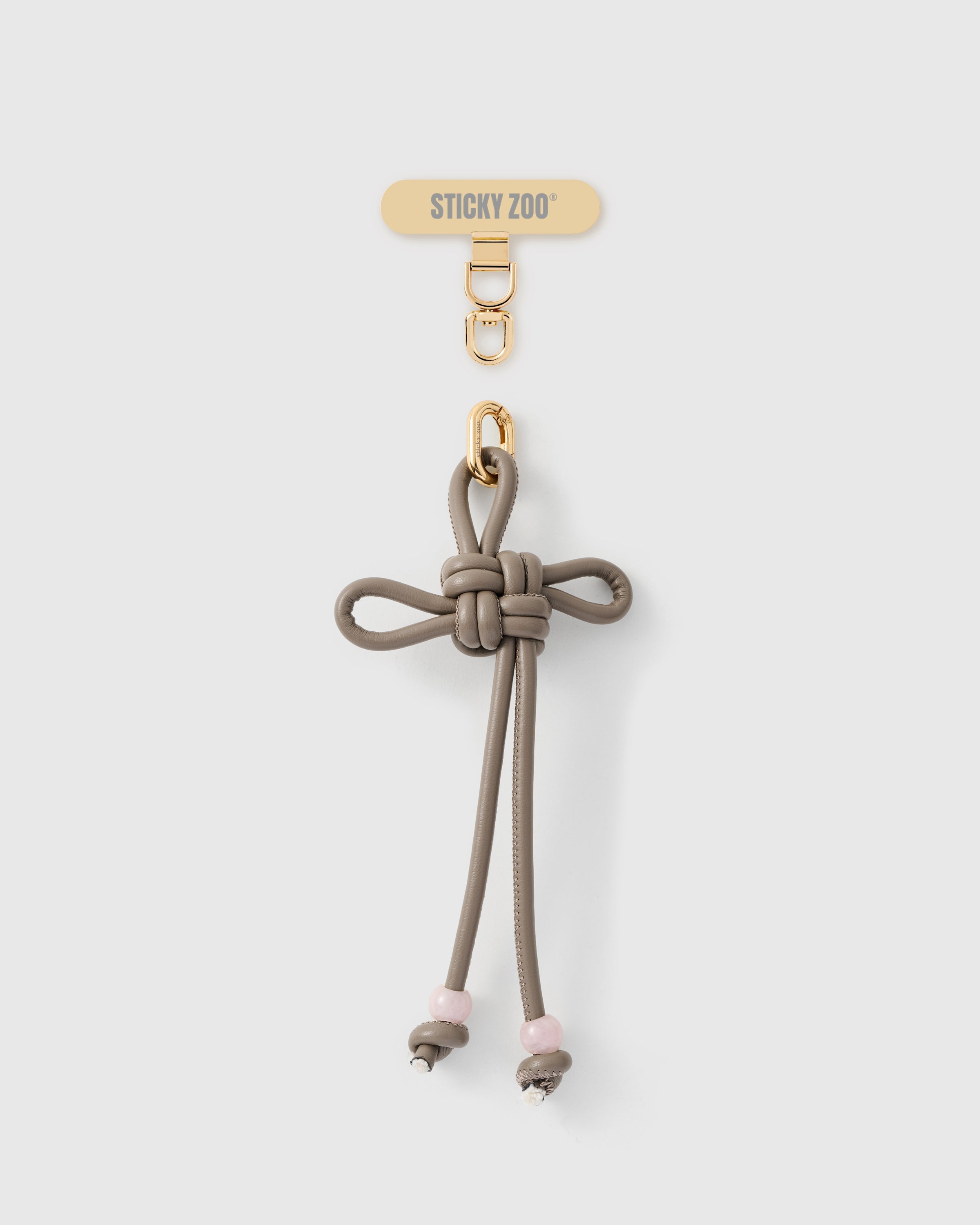 TAUPE BOW PHONE STRAP