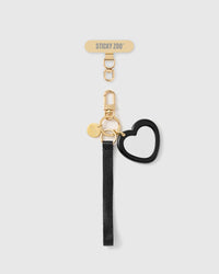 MIRROR HEART LEATHER PHONE STRAP