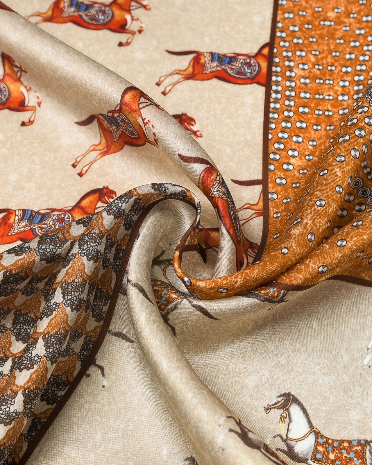 GALLOP PATCHWORK SILK SCARF