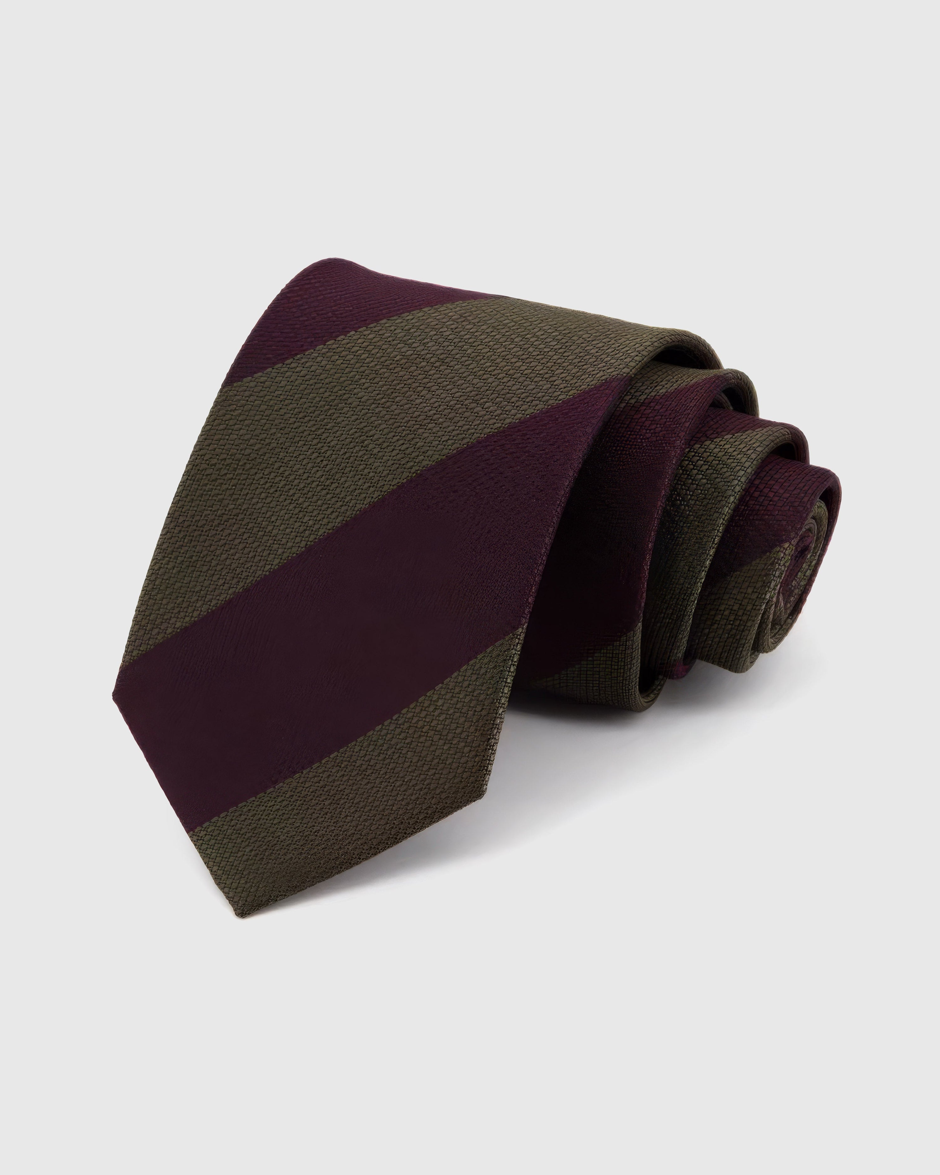 OLIVE REGIMENT STRIPE TIE