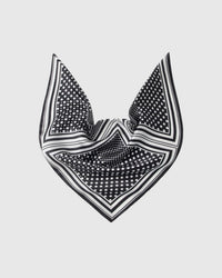 MONOCHROME DOT GRID SILK SCARF