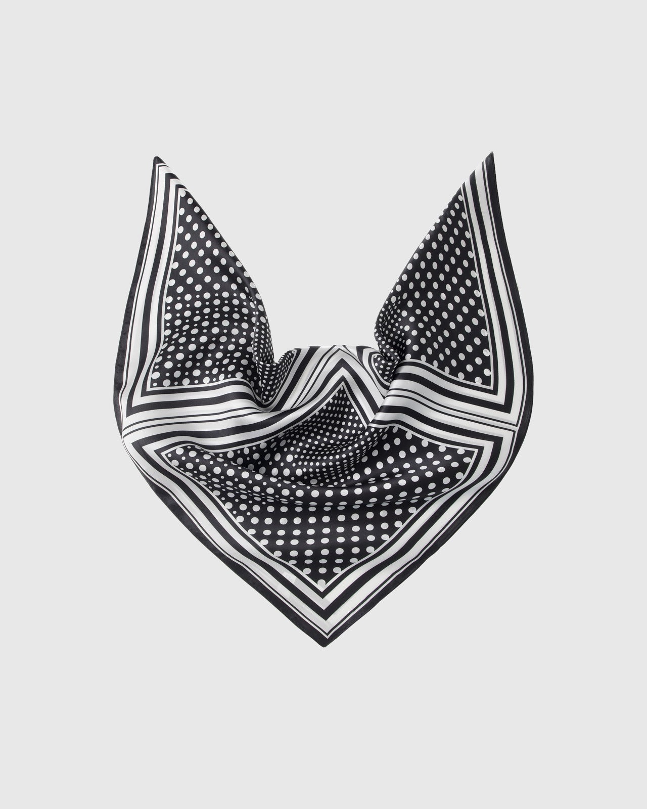 MONOCHROME DOT GRID SILK SCARF