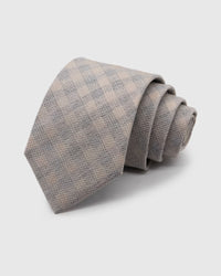 SILVER HOUNDSTOOTH TIE