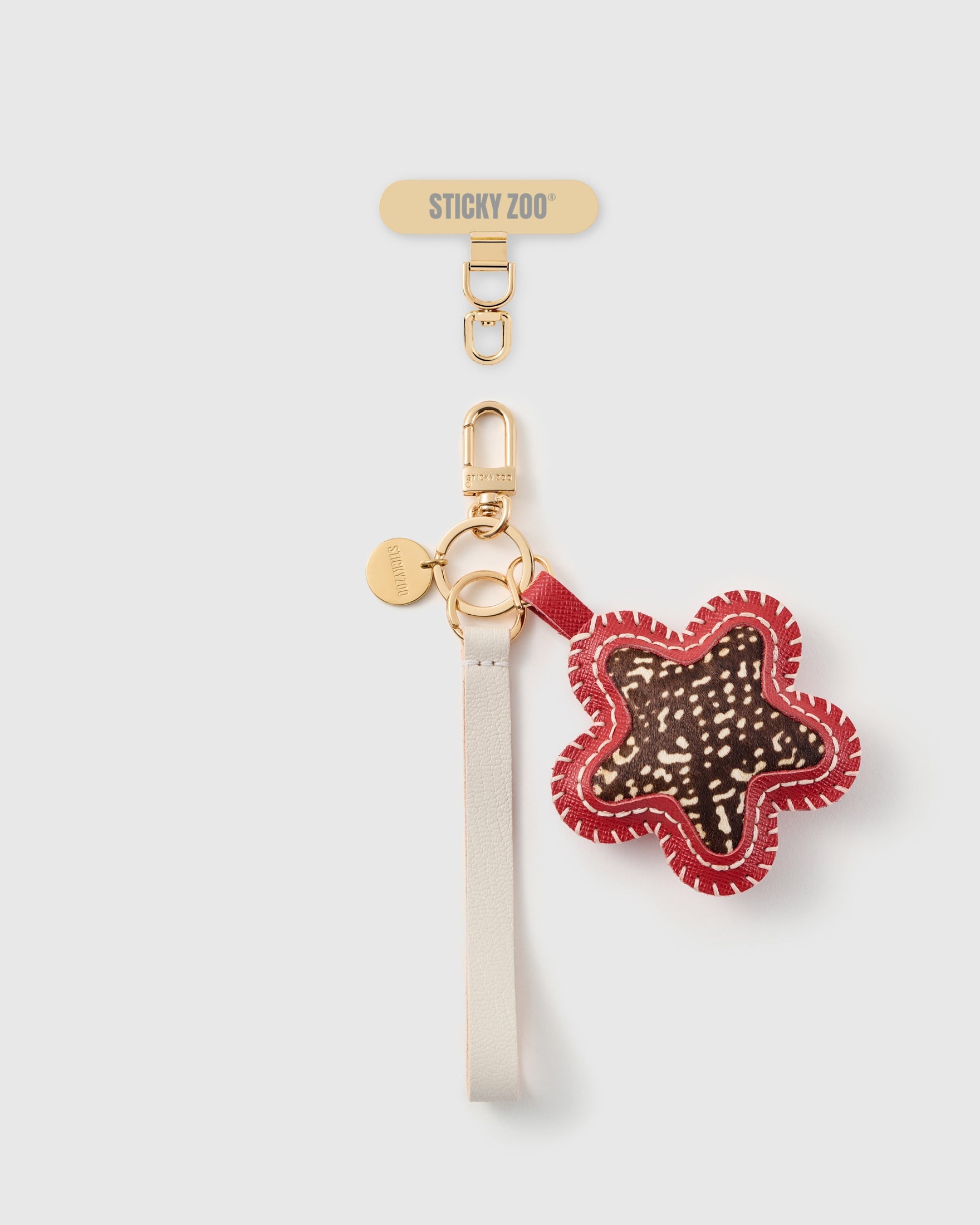 WILD OCELOT STAR LEATHER PHONE STRAP